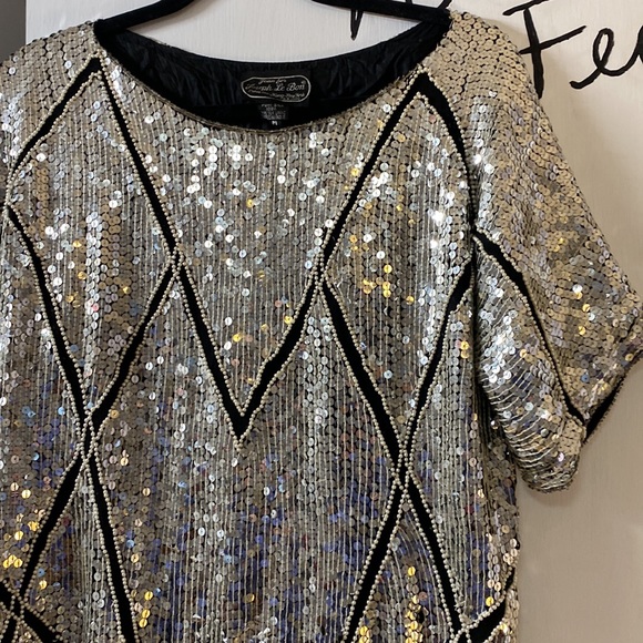Joseph Le Bon Sequin Top Vintage STUNNING - Picture 9 of 11